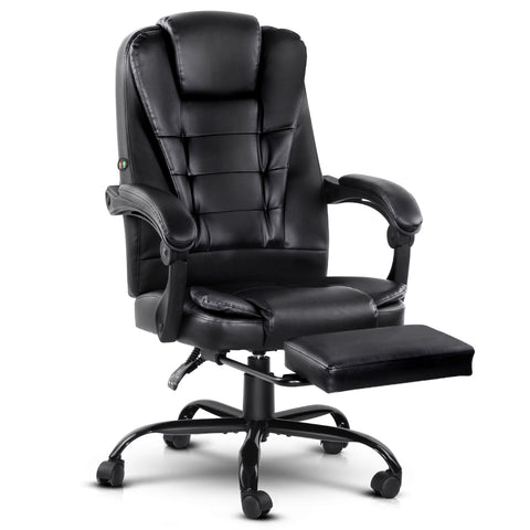 Image of Artiss Electric Massage Office Chairs Recliner Computer Gaming Seat Footrest Black