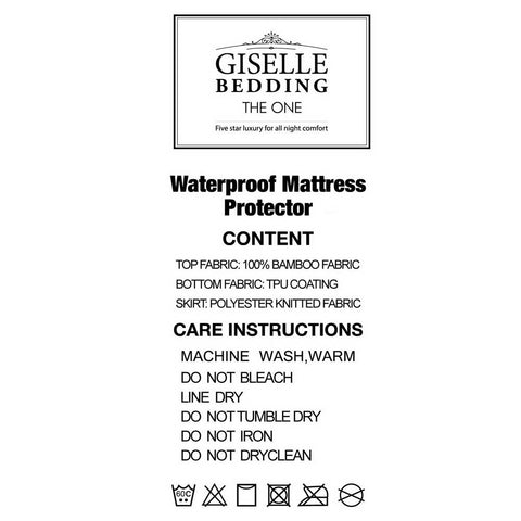 Image of Giselle Bedding Giselle Bedding Bamboo Mattress Protector Double