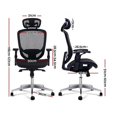 Image of Artiss Office Chair Gaming Chair Computer Chairs Mesh Net Seating Black