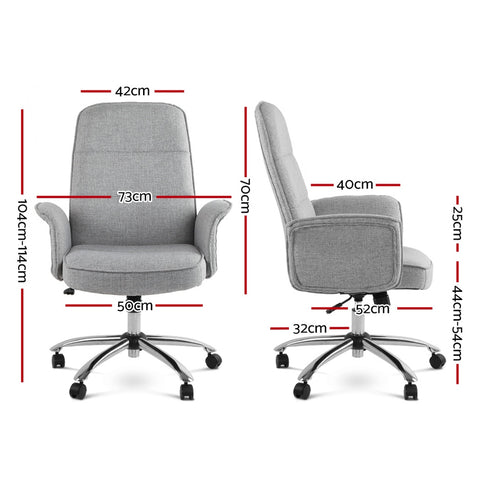 Image of Artiss Fabric Office Chair Grey