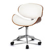 Artiss Wooden & PU Leather Office Desk Chair - White