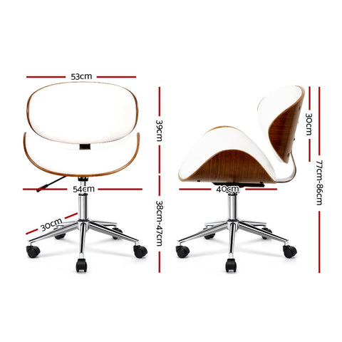 Image of Artiss Leather Office Chair White