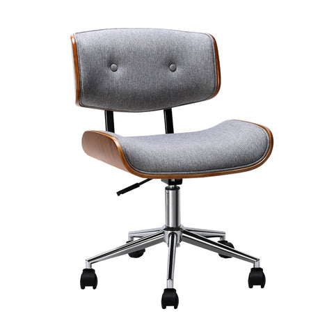 Image of Artiss Wooden Fabric Office Chair Grey