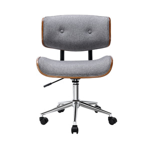 Artiss Wooden Fabric Office Chair Grey
