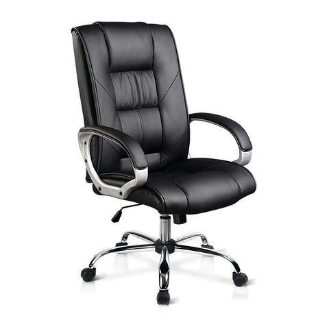 Image of Executive PU Leather Office Desk Computer Chair - Black