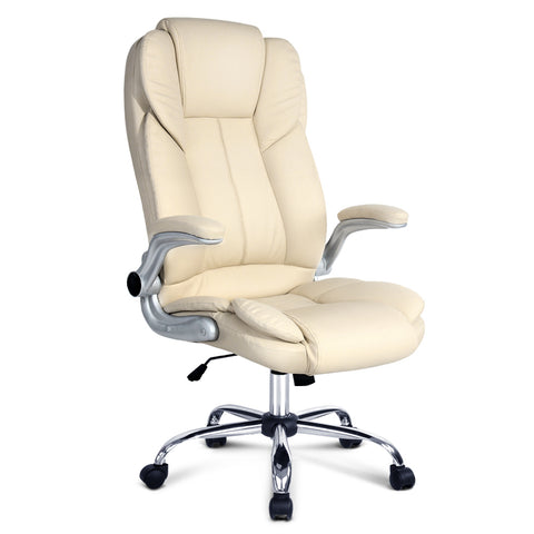 Image of Artiss PU Leather Executive Office Desk Chair - Beige