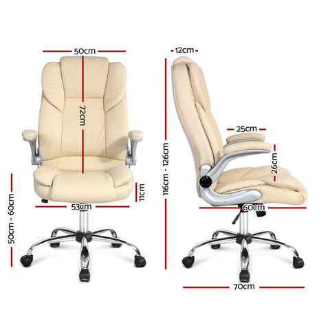 Image of Artiss Kea Executive Office Chair Leather Beige