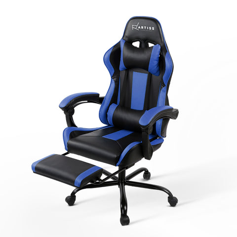 Image of Gaming Office Chair Computer Seating Racer Black and Blue