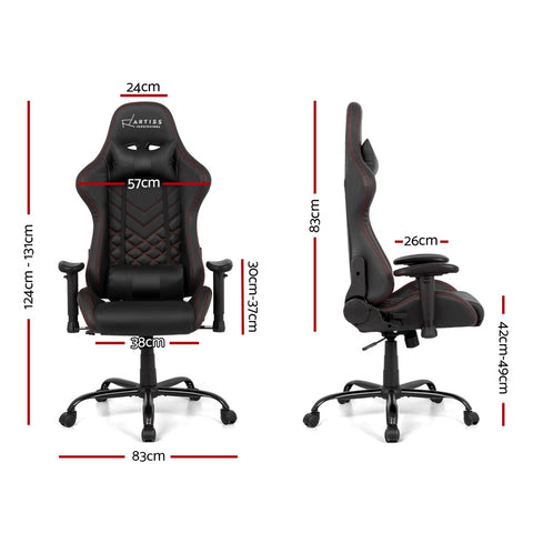 Image of Artiss Gaming Office Chairs Computer Desk Racing Recliner Executive Seat Black