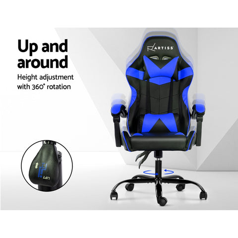 Image of Artiss Gaming Office Chairs Computer Seating Racing Recliner Racer Black Blue