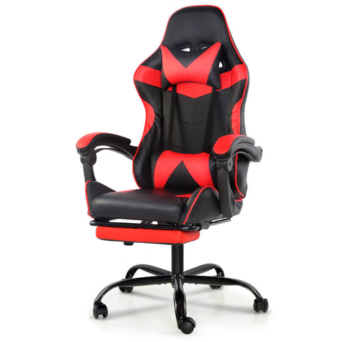 Image of Artiss Gaming Office Chairs Computer Seating Racing Recliner Footrest Black Red
