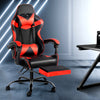 Artiss Gaming Office Chairs Computer Seating Racing Recliner Footrest Black Red