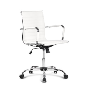 Artiss Eamon Gaming Office Chair Computer Desk Chairs Home Work Study White Mid Back