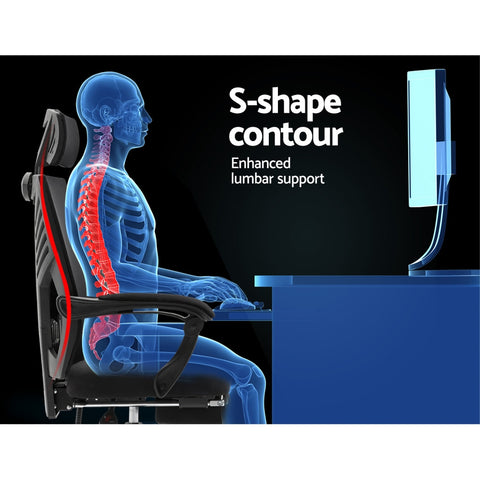 Image of Artiss Gaming Office Chair Computer Desk Chair Home Work Recliner Black