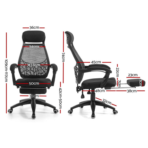 Image of Artiss Gaming Office Chair Computer Desk Chair Home Work Study Black