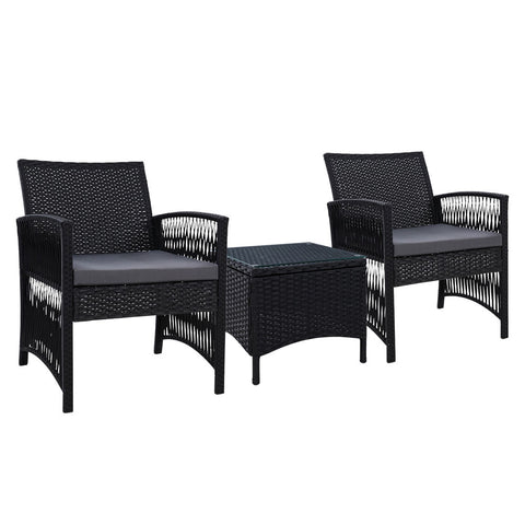 Image of Gardeon Patio Furniture Outdoor Bistro Set Dining Chairs Setting 3 Piece Wicker