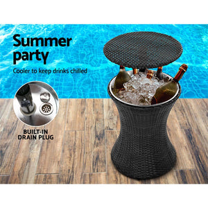 Gardeon Bar Table Outdoor Setting Cooler Ice Bucket Storage Box Coffee Party Patio Pool