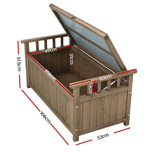 Gardeon Outdoor Storage Box Wooden Garden Bench Chest Toy Tool Sheds Furniture