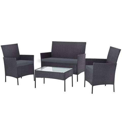 Image of Gardeon Garden Furniture Outdoor Lounge Setting Wicker Sofa Patio Storage cover Grey