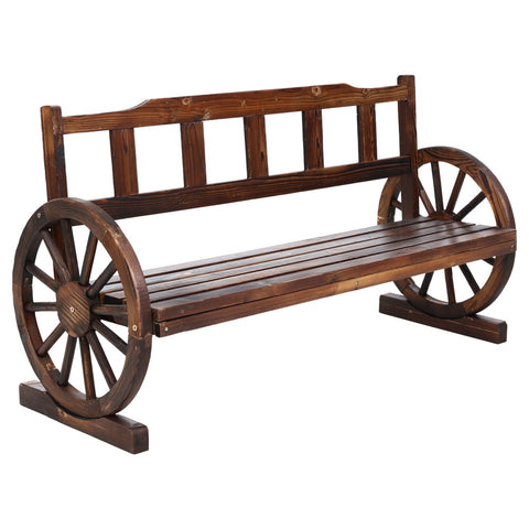 Image of Gardeon Garden Bench Wooden Wagon Chair 3 Seat Outdoor Furniture Backyard Lounge Charcoal