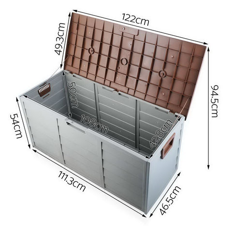 Image of Gardeon 290L Outdoor Storage Box - Brown