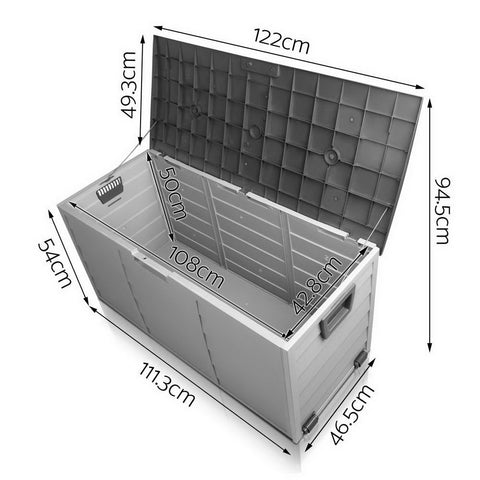 Image of Gardeon 290L Outdoor Storage Box - Black