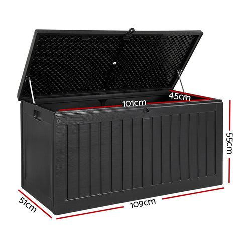Image of Gardeon Outdoor Storage Box Container Garden Toy Indoor Tool Chest Sheds 270L Black