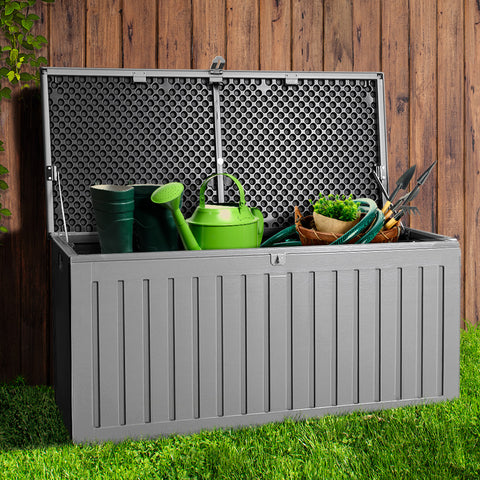 Image of Gardeon Outdoor Storage Box Container Garden Toy Indoor Tool Chest Sheds 270L Dark Grey