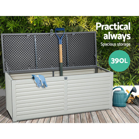 Image of Gardeon Outdoor Storage Box Bench Seat Toy Tool Sheds 390L