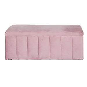 Artiss Storage Ottoman Blanket Box Velvet Chest Toy Foot Stool Couch Bed Pink