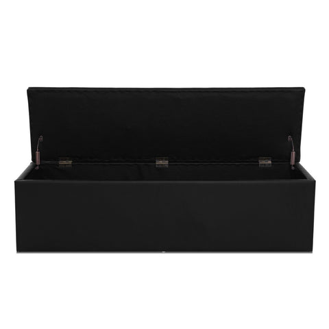 Image of Artiss Storage Ottoman Blanket Box Black LARGE Leather Rest Chest Toy Foot Stool