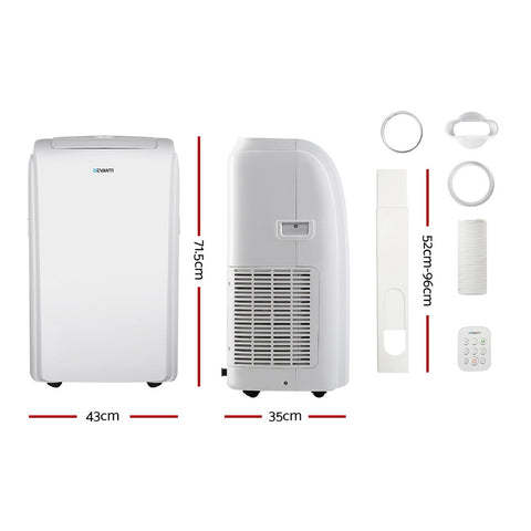 Image of Devanti Portable Air Conditioner Cooling Mobile Fan Cooler Remote Window Kit White 3300W