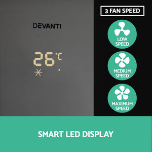 Devanti Portable Air Conditioner Mobile Fan Cooler Dehumidifier 22000BTU
