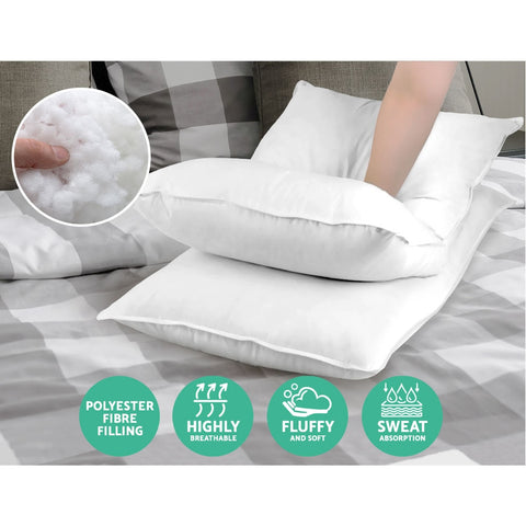 Image of Giselle Bedding King Size 4 Pack Bed Pillow Medium*2 Firm*2 Microfibre Fiiling