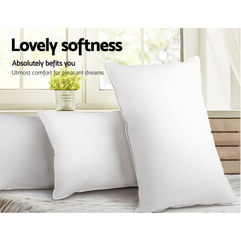 Image of Giselle Bedding King Size 4 Pack Bed Pillow Medium*2 Firm*2 Microfibre Fiiling