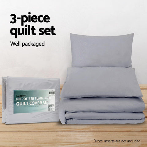 Image of Giselle Quilt Cover Set Classic Grey - King