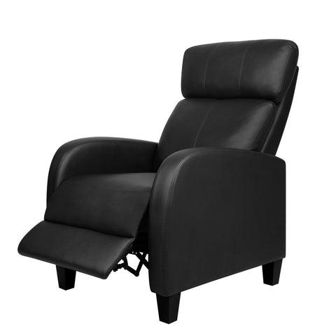 Image of Artiss PU Leather Reclining Armchair - Black