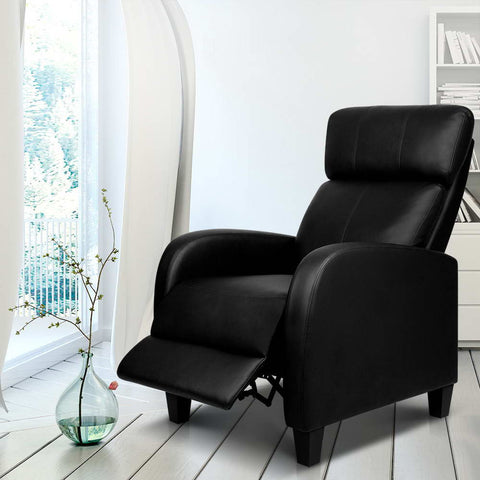 Image of Artiss PU Leather Reclining Armchair - Black