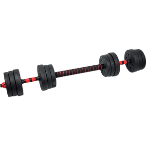 20kg Adjustable Rubber Dumbbell Set Barbell Home Gym Exercise Weights