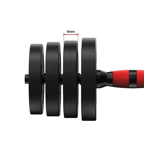 Image of 20kg Adjustable Rubber Dumbbell Set Barbell Home Gym Exercise Weights