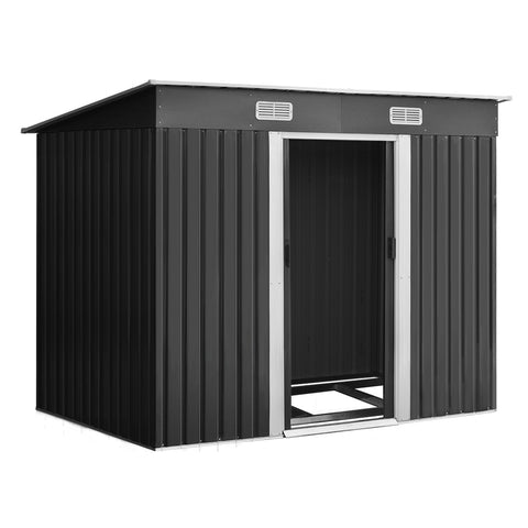 Image of Giantz Garden Shed Outdoor Storage Sheds 2.38x1.31M Tool Metal Base House Grey