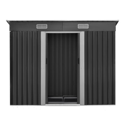 Image of Giantz Garden Shed Outdoor Storage Sheds 2.38x1.31M Tool Metal Base House Grey