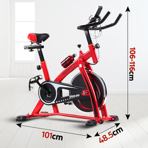 Norflex Spin Bike Exercise with Ball Flywheel Fitness Commercial Home Workout Gym Red