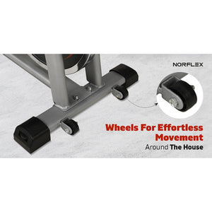 Spin Bike Flywheel NORFLEX Commercial Gym Exercise Home Workout Bike Fitness Silver