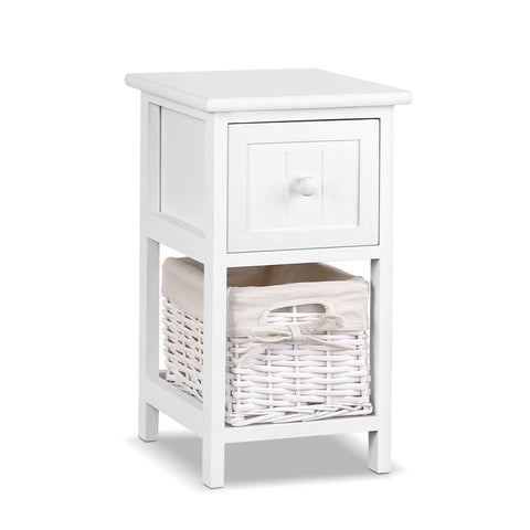 Image of 2 PCS Ariss Bedside Table - White