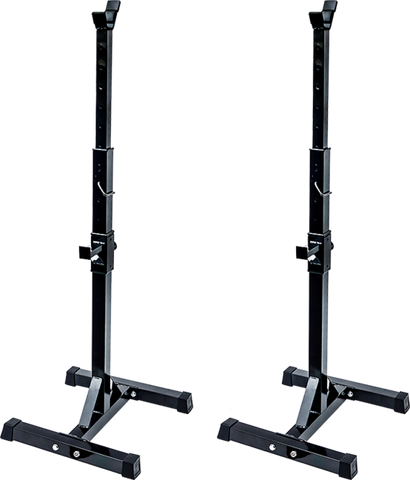 Image of Pair of Adjustable Rack Sturdy Steel Squat Barbell Bench Press Stands GYM or HOME