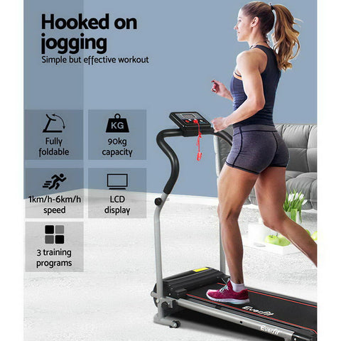 Image of Everfit Home Gym Electric Treadmill AfterPay Available for Running Cardio Exercises - Black