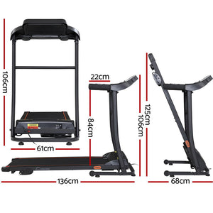 Everfit Electric Treadmill Incline Home Gym Exercise Machine Fitness 400mm - 106cm x 136cm