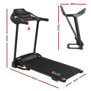 Everfit Electric Treadmill Incline Home Gym Exercise Machine Fitness 400mm - 121cm x 140cm