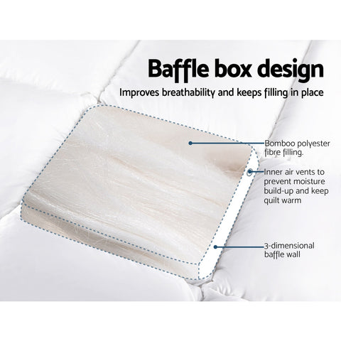 Image of Giselle King Single Mattress Topper Bamboo Fibre Pillowtop Protector